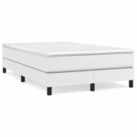 vidaXL Sommier à lattes de lit avec matelas blanc 120x190cm similicuir