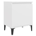vidaXL Tables de chevet avec pieds en métal blanc 40x30x50 cm