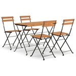 vidaXL Ensemble de bistro pliable 5 Pièces Bois d'acacia solide et acier