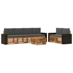 vidaXL Ensemble de canapés d'extérieur 7 Pièces Naturel et Anthracite