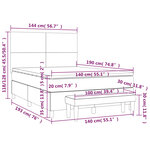 vidaXL Sommier à lattes de lit et matelas Gris foncé 140x190cm Velours