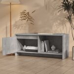 vidaXL Meuble TV gris béton 90x35x40 cm bois d'ingénierie