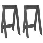 vidaXL Tabourets 2 Pièces Gris 40x40x75 cm Bois massif de pin