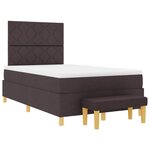vidaXL Lit à ressorts avec tête de lit Marron foncé 190 x 120 cm tissu
