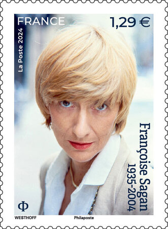 Timbre - Françoise Sagan (1935-2004) - Lettre verte