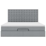 VidaXL Cadre de lit ottoman et matelas gris clair 160x200cm tissu