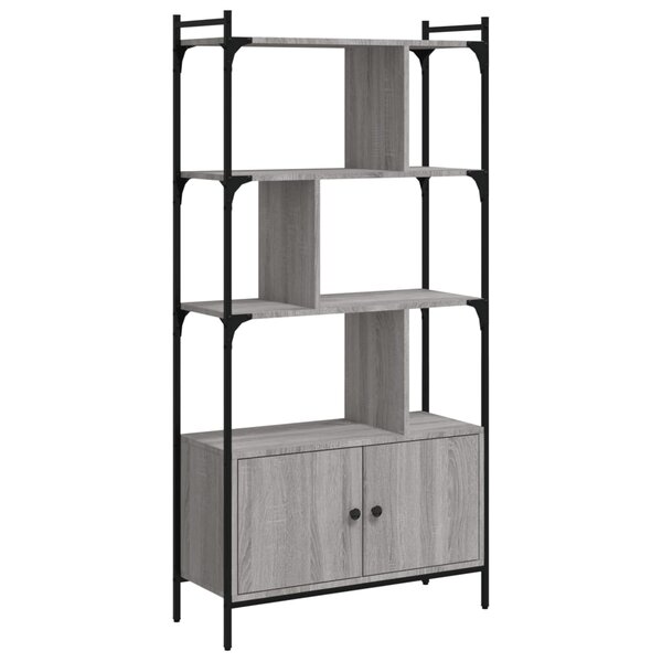vidaXL Bibliothèque avec portes sonoma gris 76 5x30x154 5 cm