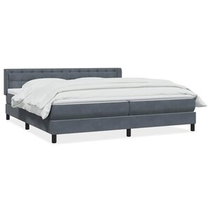 vidaXL Sommier à lattes de lit et matelas gris foncé 180x210cm velours