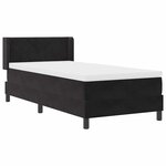 vidaXL Lit à ressorts avec matelas Noir 190 x 90 cm Polyester