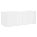 vidaXL Meuble TV mural avec lumières LED blanc 80x35x31 cm