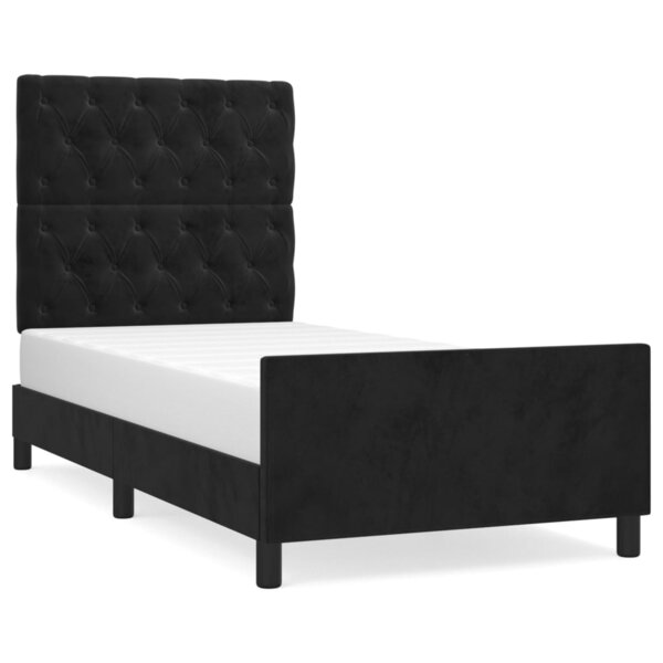 vidaXL Cadre de lit avec tête de lit Noir 80x200 cm Velours