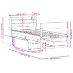 vidaXL Cadre de lit sans matelas cire marron 90x190 cm bois pin massif