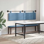 vidaXL Tête de lit suspendue Bleu Tissu en velours côtelé