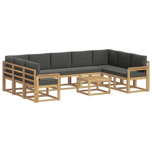 vidaXL Ensemble de canapés d'extérieur 10 pc Blanc et anthracite