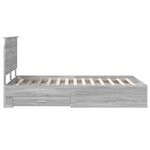 vidaXL Cadre de lit Gris Sonoma 135 x 190 cm Bois d'ingénierie