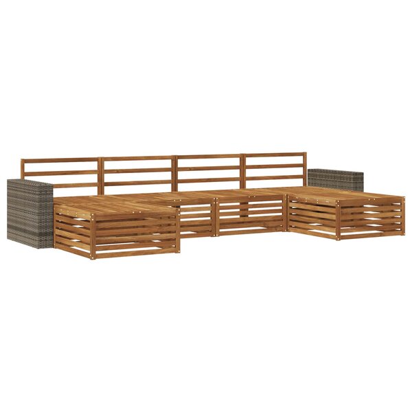 vidaXL Ensemble de canapés d'extérieur 6 pc Bois d'Acacia Massif