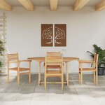 vidaXL Ensemble de salle à manger pour jardin 5 Pièces Marron
