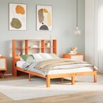 vidaXL Lit bibliothèque sans matelas cire marron 135x190 cm pin massif