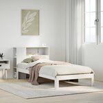 vidaXL Lit bibliothèque sans matelas blanc 75x190cm bois de pin massif