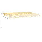 vidaXL Auvent manuel 6 x 3 5 m Rayures jaunes et blanches