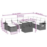vidaXL Salon de jardin 9 Pièces avec coussins gris clair résine tressée