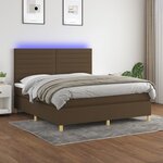 vidaXL Sommier à lattes de lit matelas et LED Marron foncé 160x200 cm