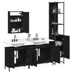vidaXL Ensemble de meubles salle de bain 4 Pièces noir bois d'ingénierie
