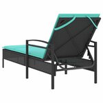 vidaXL Chaise longue avec coussin Noir 63 x 200 x 81 cm Résine tressée (États-Unis uniquement)