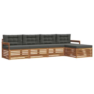 vidaXL Ensemble de canapés d'extérieur 5 pc Naturel et Anthracite