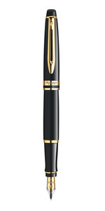 Waterman expert stylo plume noir plume moyenne cartouche encre bleue coffret cadeau