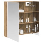 vidaXL Armoire Miroir de Salle de Bain Chêne artisan
