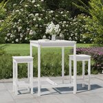 vidaXL Ensemble de bar de jardin 3 Pièces blanc bois de pin massif