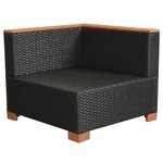 vidaXL Salon de jardin 8 Pièces avec coussins résine tressée noir
