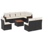 vidaXL Salon de jardin 9 Pièces avec coussins noir résine tressée