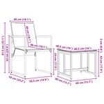 Ensemble de jardin pour manger de 16 pièces avec des coussins en acier et en textilène