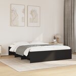 vidaXL Cadre de lit sans matelas noir 150x200 cm bois d'ingénierie