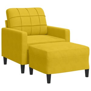 vidaXL Fauteuil avec repose-pied jaune 60 cm velours