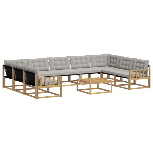 vidaXL Ensemble de canapés d'extérieur 10 Pièces Blanc et gris clair