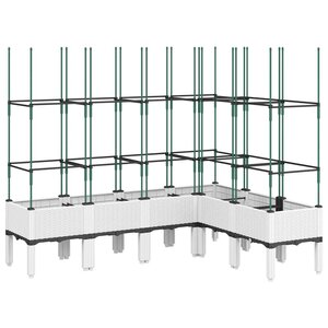 vidaXL Jardinière avec treillis blanc 160x120x142 5 cm PP