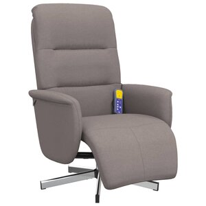 vidaXL Fauteuil inclinable de massage avec repose-pieds taupe tissu