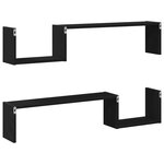 Étagère murale vidaXL 2 Pièces Chêne noir 100x15x70 cm Bois d'ingénierie