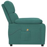 vidaXL Fauteuil de massage Vert foncé Tissu