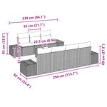 vidaXL Ensemble de canapés de jardin 8 pièces avec coussins gris clair en poly rattan
