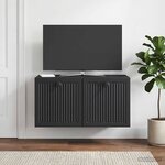 vidaXL Meuble TV mural Noir 59 5 x 31 x 30 cm Bois d'ingénierie