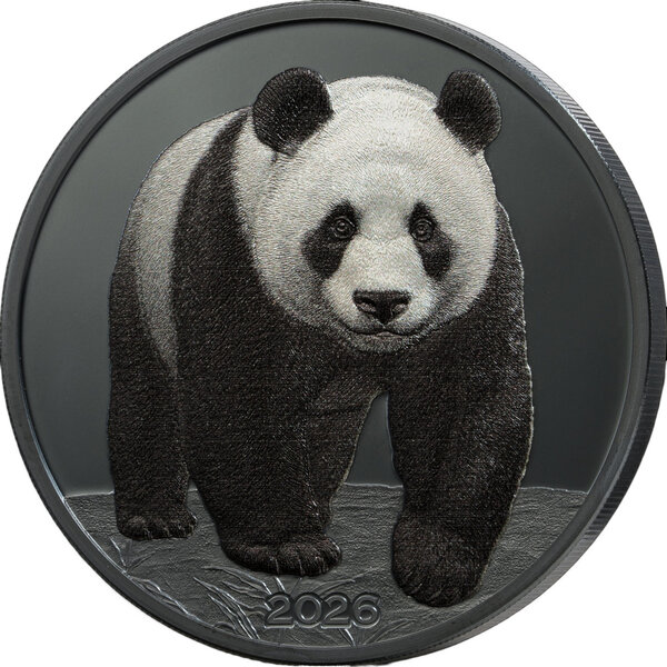 Monnaie PANDA Silver Shadow 1 Oz Argent 5$ Barbados 2026 (PRÉCOMMANDE)