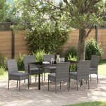 vidaXL Ensemble de 7 chaises de jardin gris polyrattan