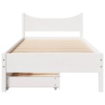 vidaXL Cadre de lit avec tiroirs blanc 100x200 cm bois massif de pin