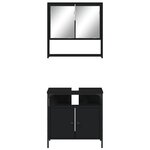 vidaXL Ensemble de meubles salle de bain 2 Pièces noir bois d'ingénierie