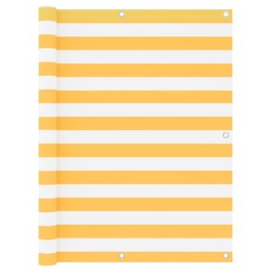 vidaXL Écran de balcon Blanc et jaune 120x300 cm Tissu Oxford