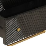 vidaXL Commode noir 55x30x76 cm bois massif de manguier et fer